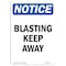 Signmission OSHA Notice, 5" Height, Blasting Keep Away Sign, 5" X 3.5", Portrait OS-NS-D-35-V-10361 - alternate 1